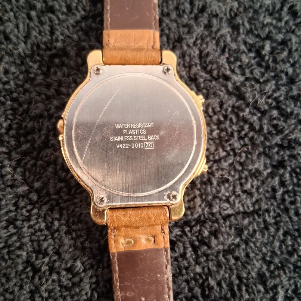 Vintage Mickey Mouse Character Watch by Lorus Disney Quartz Gold Tone Wristwatch